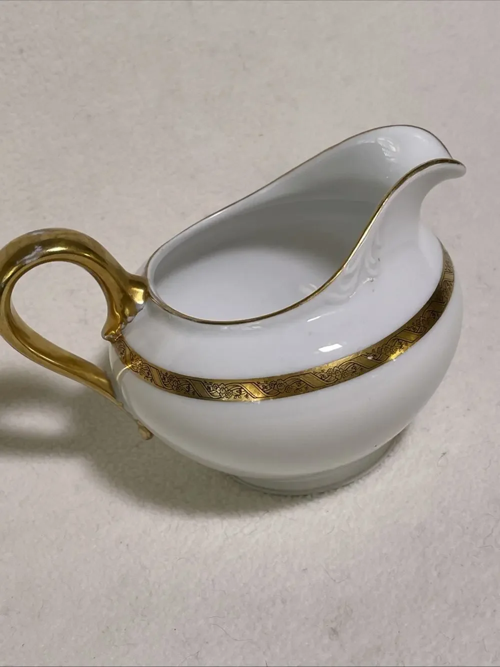 Rosenthal Selb Bavaria Balmoral White and Gold Handle Creamer